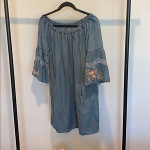 Denim off the shoulder